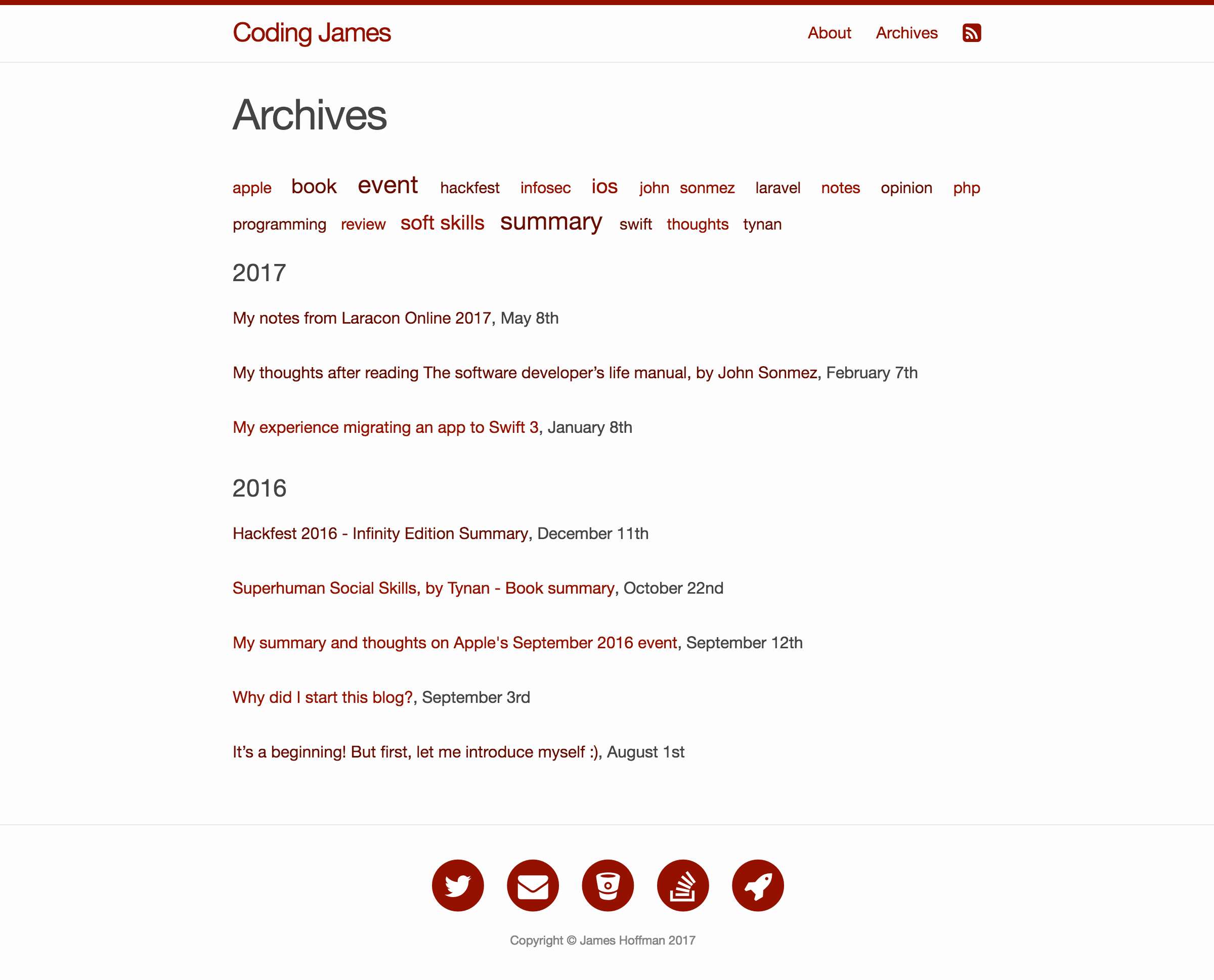 Jekyll Archives page design