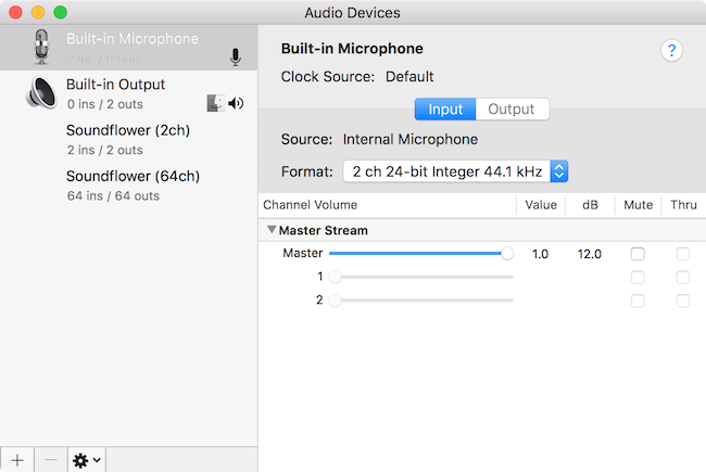 Audio MIDI setup app